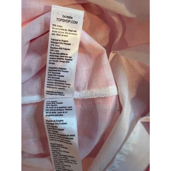 NWT Women's Topshop Pink Gingham Ruffle Skirt Size US 6 - Picture 11 of 11